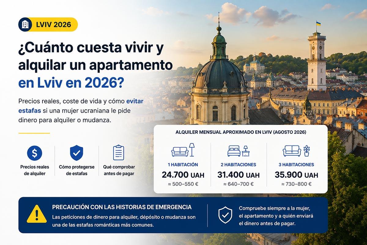 Vista de Lviv para una guía sobre precios de alquiler y coste de vida en 2026