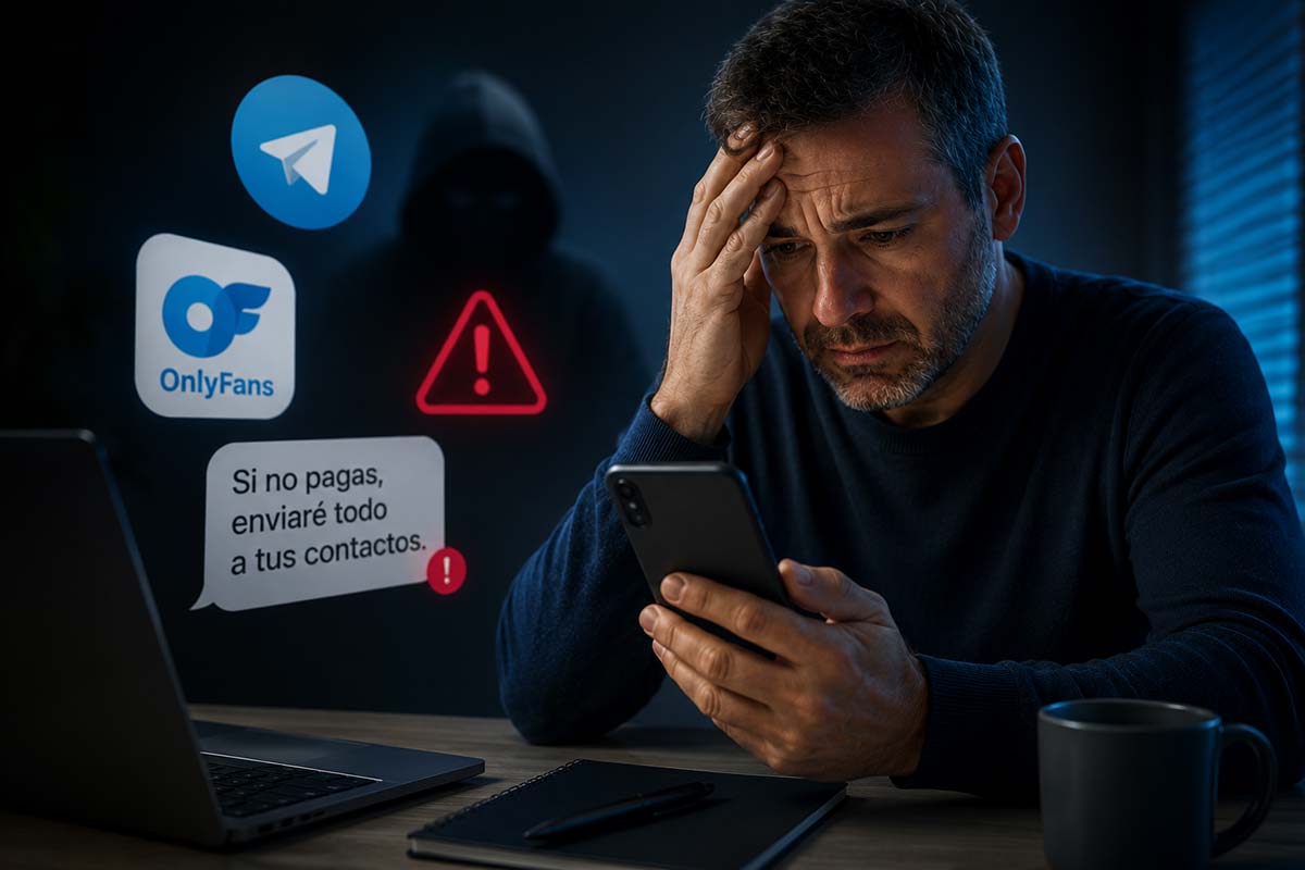 Hombre víctima de sextorsión y chantaje en Telegram tras un contacto iniciado en OnlyFans