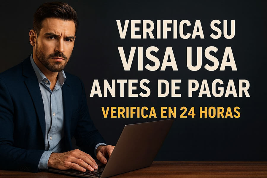 Hombre maduro comprobando en su portátil la visa USA de una mujer de Ucrania o Rusia antes de enviar dinero