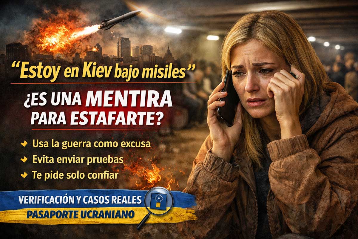 mujer ucraniana llorando en refugio durante ataques en Kiev posible estafa romántica usando la guerra como excusa