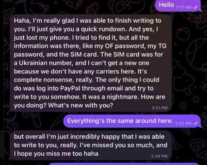 Captura de Telegram donde se menciona una cuenta de PayPal del supuesto padrastro