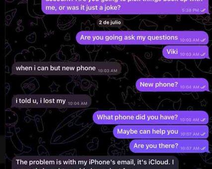Captura de Telegram con nueva historia sobre iPhone perdido y petición de ayuda económica